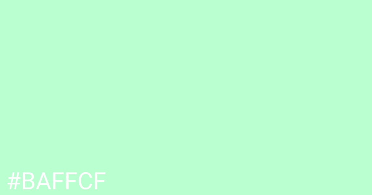 Hex color #baffcf graphic