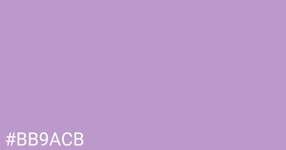 Hex color #bb9acb graphic