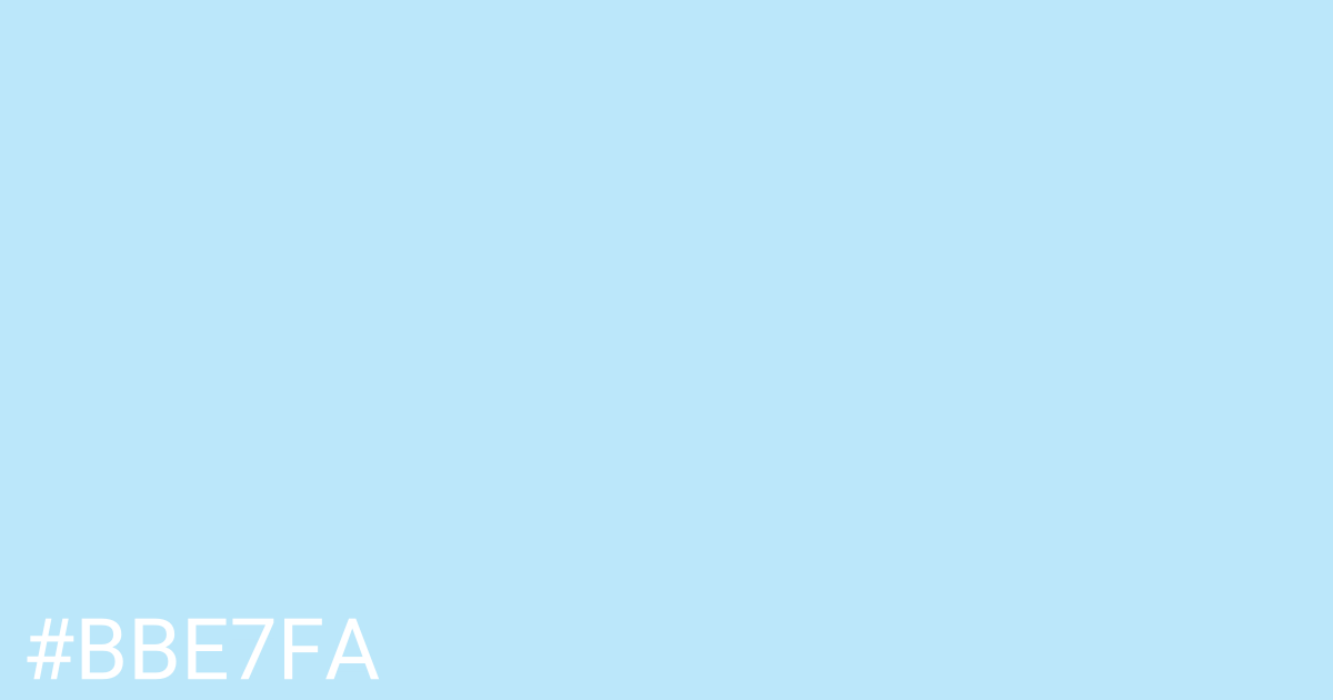 Hex color #bbe7fa graphic