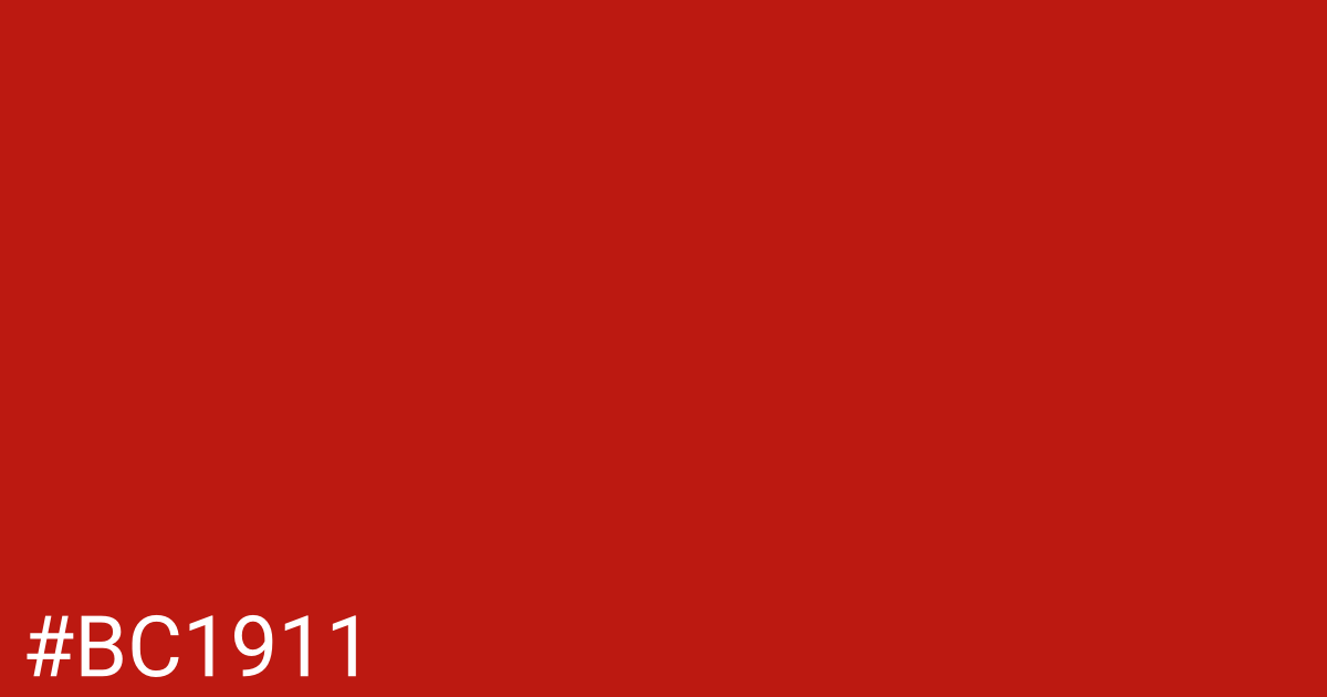 Hex color #bc1911 graphic