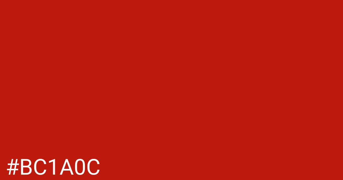 Hex color #bc1a0c graphic