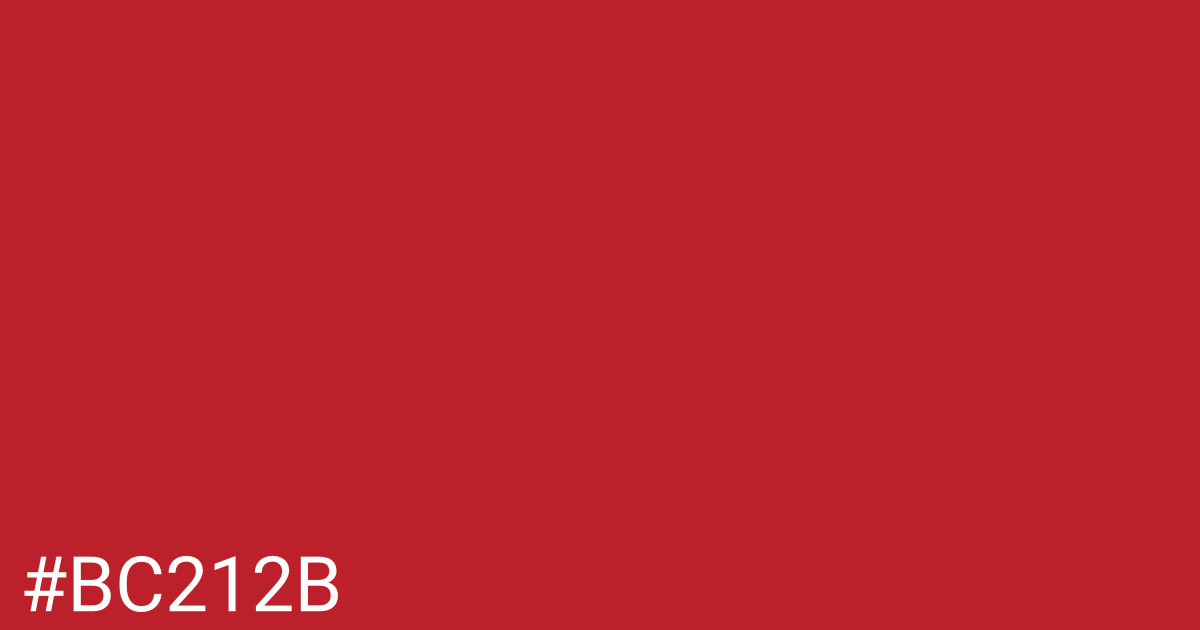 Hex color #bc212b graphic