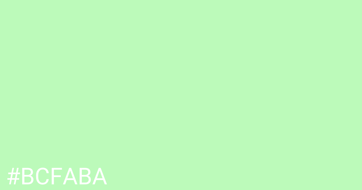 Hex color #bcfaba graphic