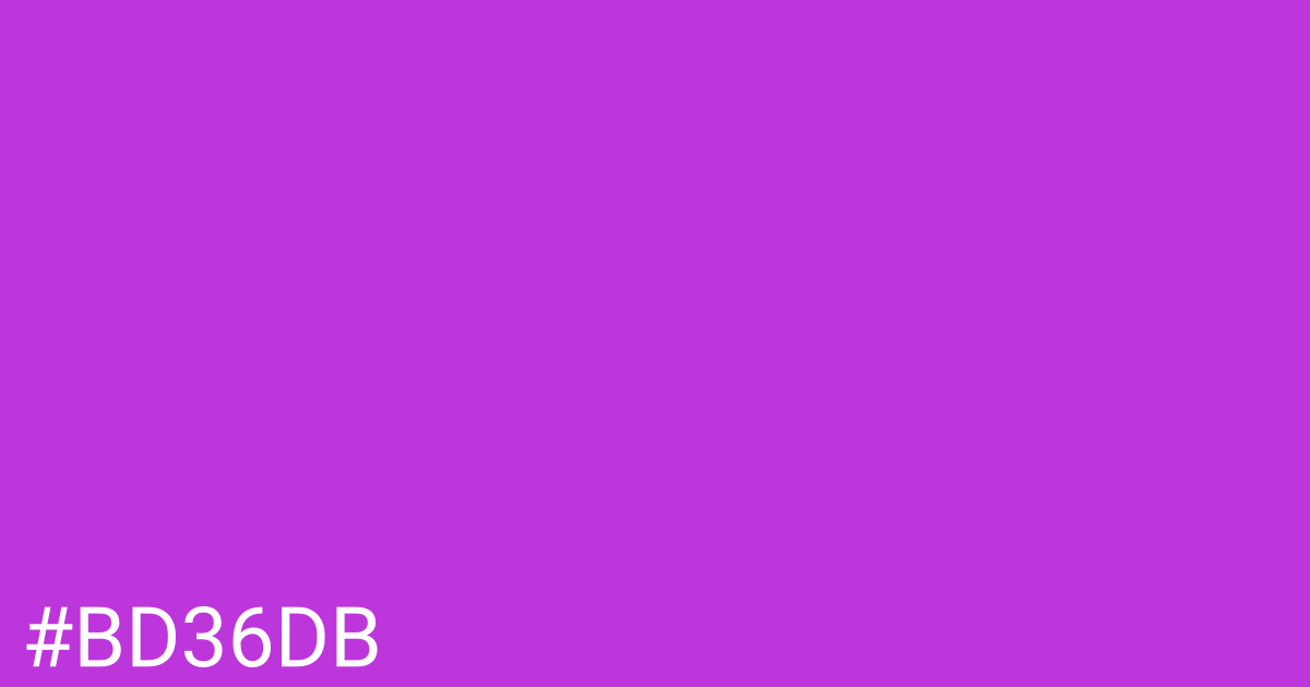 Hex color #bd36db graphic