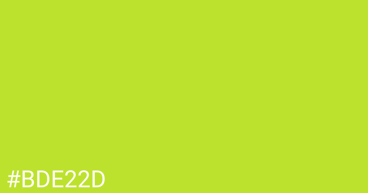 Hex color #bde22d graphic
