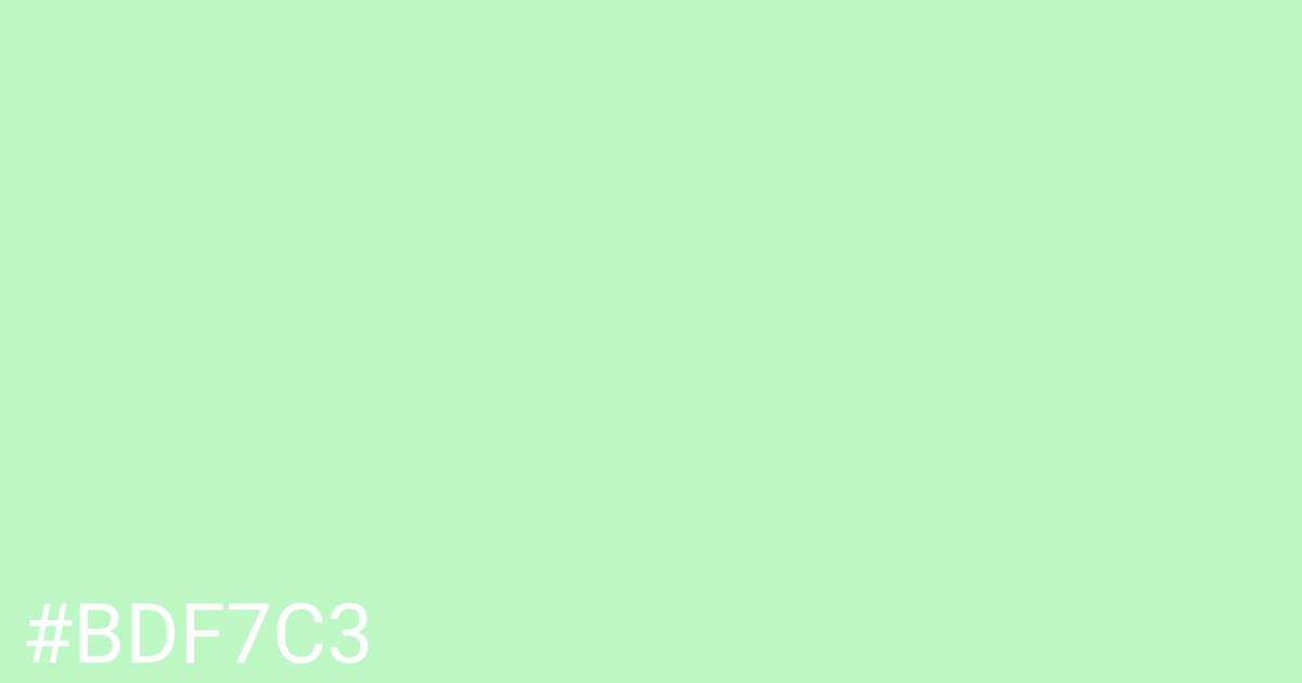 Hex color #bdf7c3 graphic