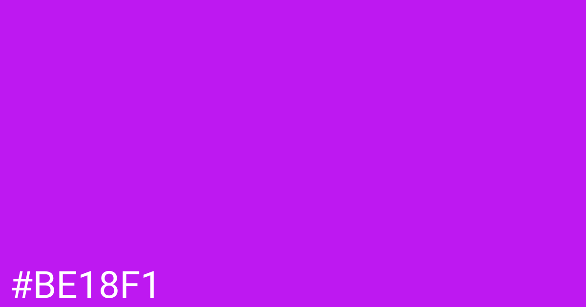 Hex color #be18f1 graphic