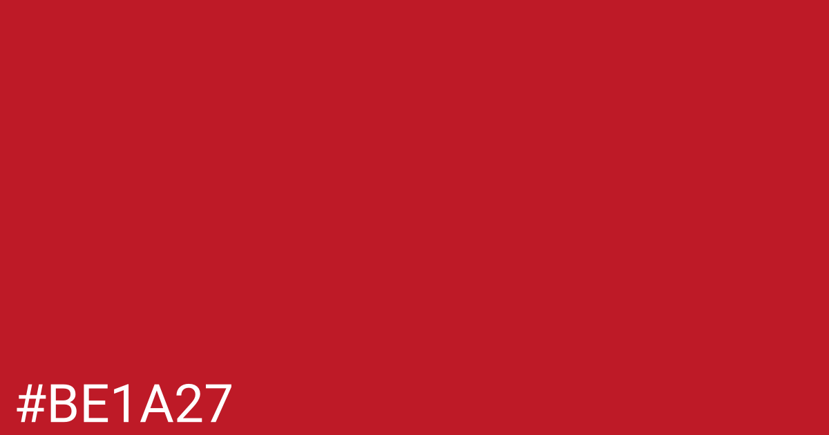 Hex color #be1a27 graphic