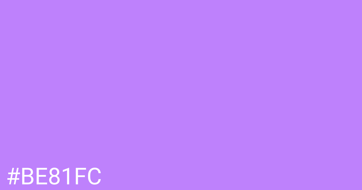 Hex color #be81fc graphic