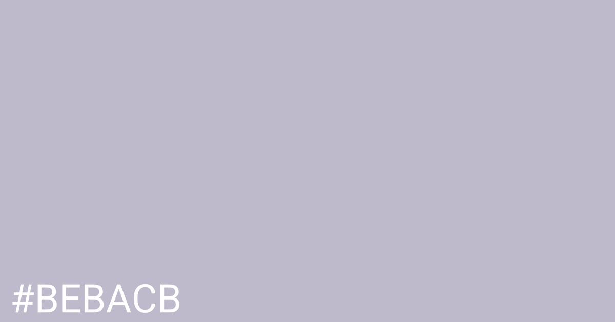 Hex color #bebacb graphic