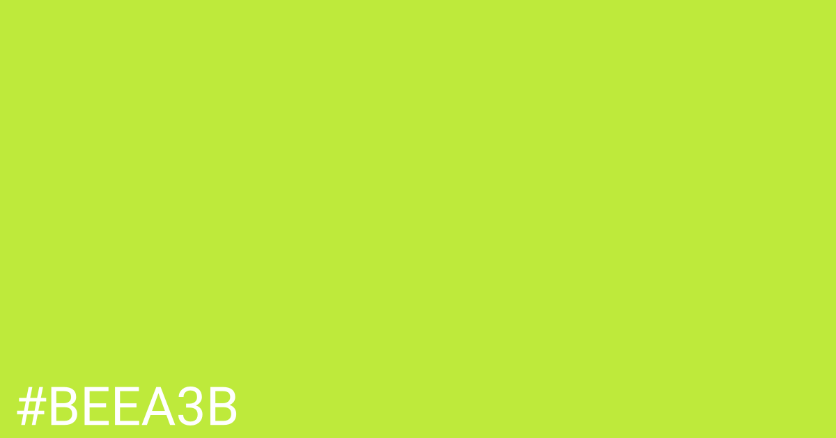 Hex color #beea3b graphic