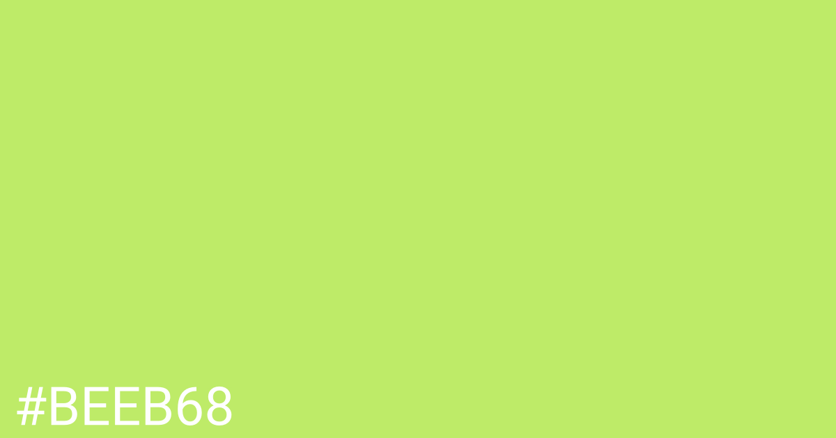 Hex color #beeb68 graphic