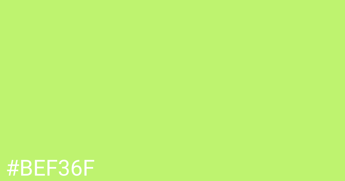 Hex color #bef36f graphic