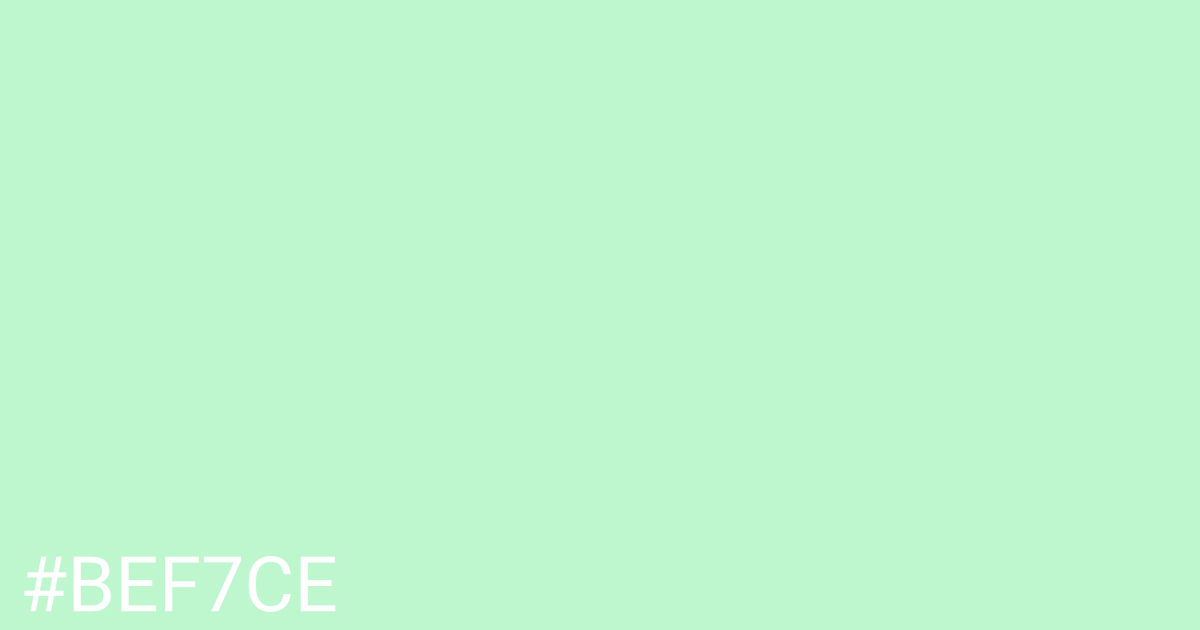 Hex color #bef7ce graphic
