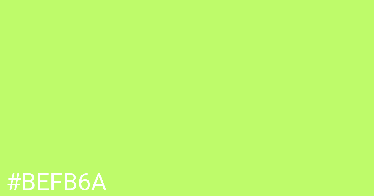 Hex color #befb6a graphic