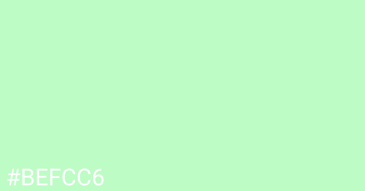 Hex color #befcc6 graphic