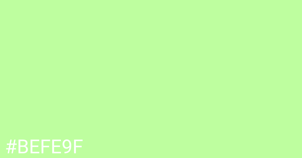 Hex color #befe9f graphic