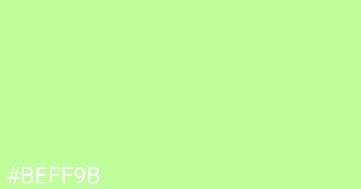 Hex color #beff9b graphic