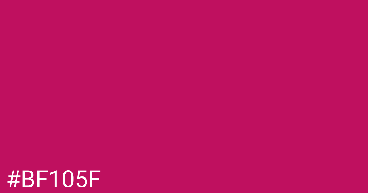 Hex color #bf105f graphic