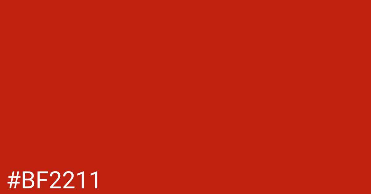 Hex color #bf2211 graphic