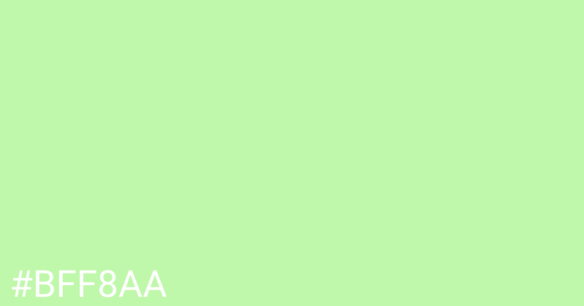 Hex color #bff8aa graphic