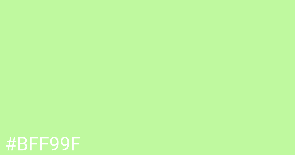 Hex color #bff99f graphic