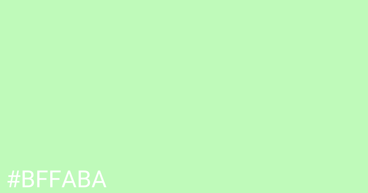 Hex color #bffaba graphic