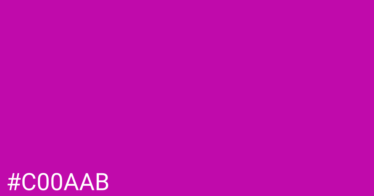 Hex color #c00aab graphic
