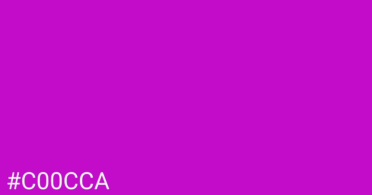 Hex color #c00cca graphic