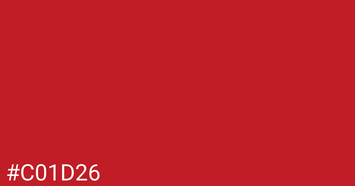 Hex color #c01d26 graphic