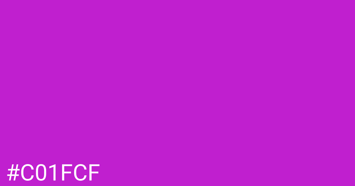 Hex color #c01fcf graphic