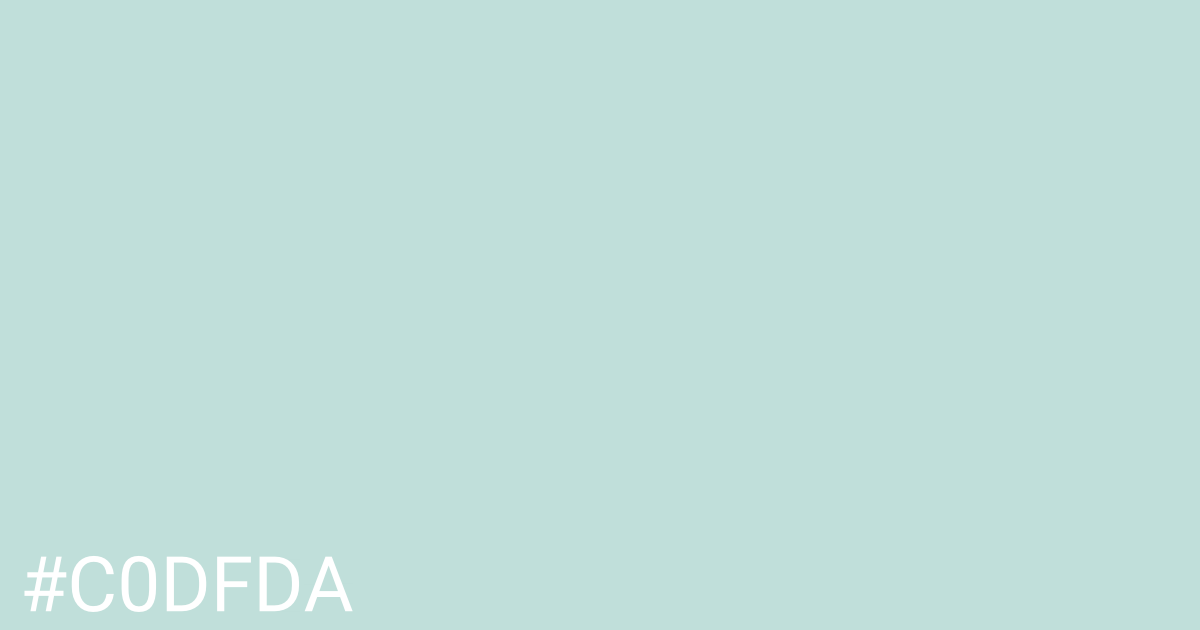 Hex color #c0dfda graphic