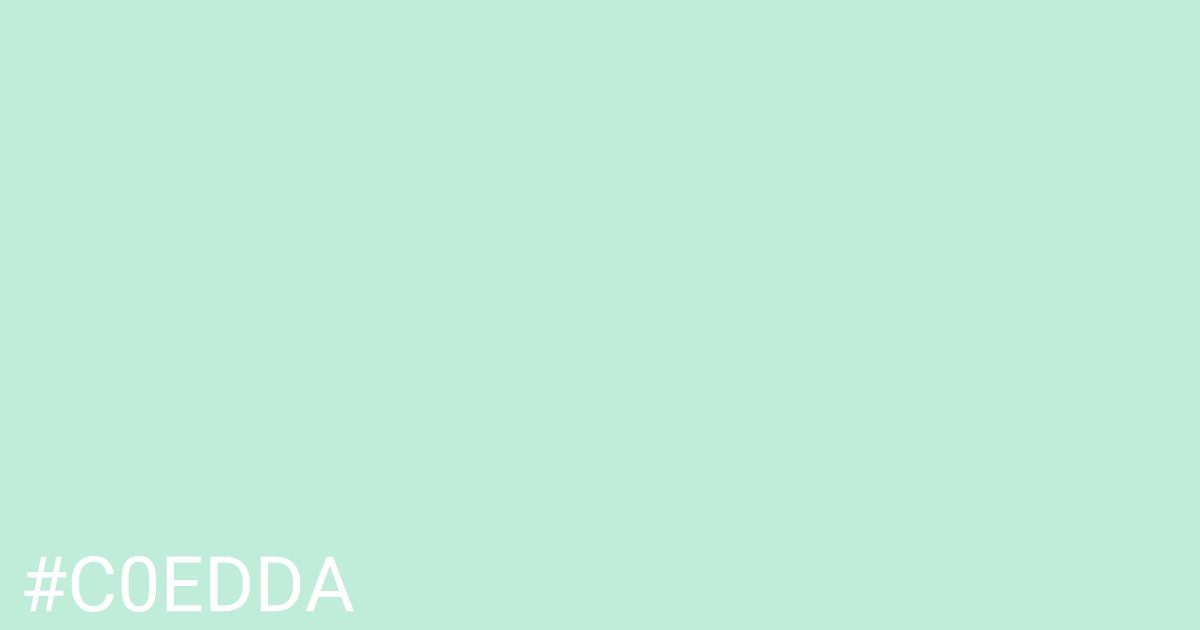 Hex color #c0edda graphic