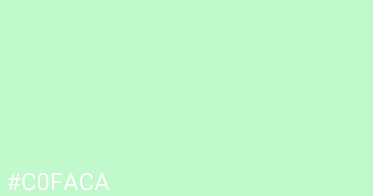 Hex color #c0faca graphic