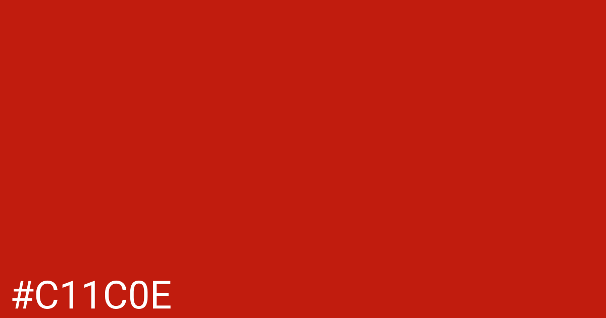 Hex color #c11c0e graphic