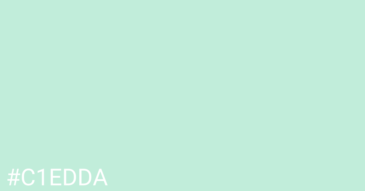 Hex color #c1edda graphic