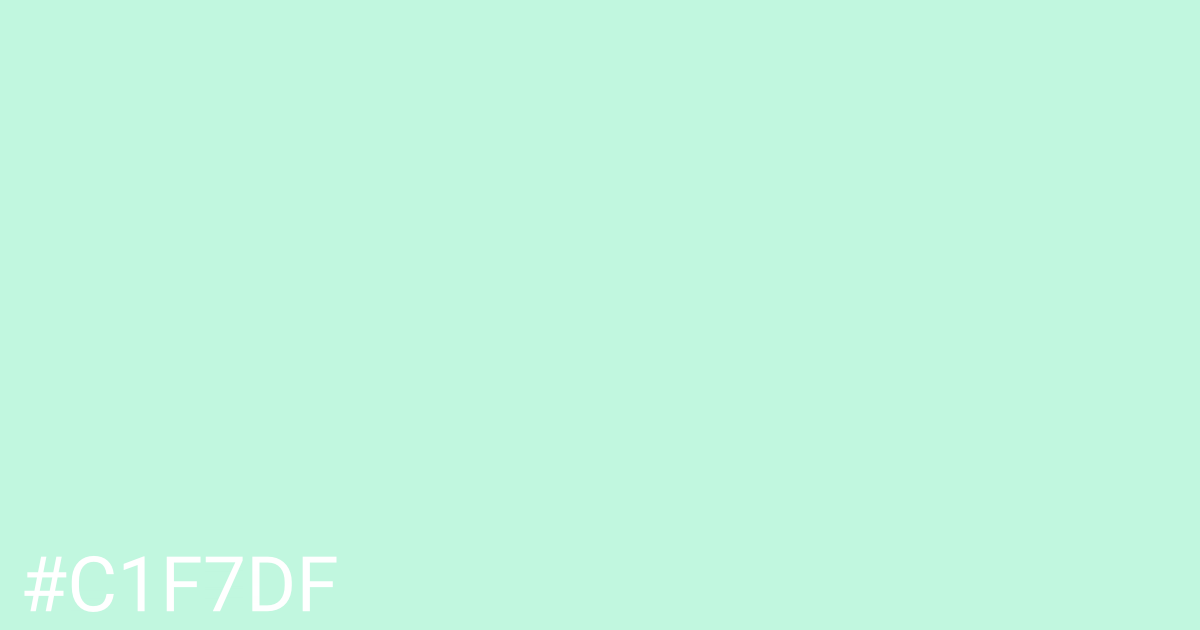 Hex color #c1f7df graphic