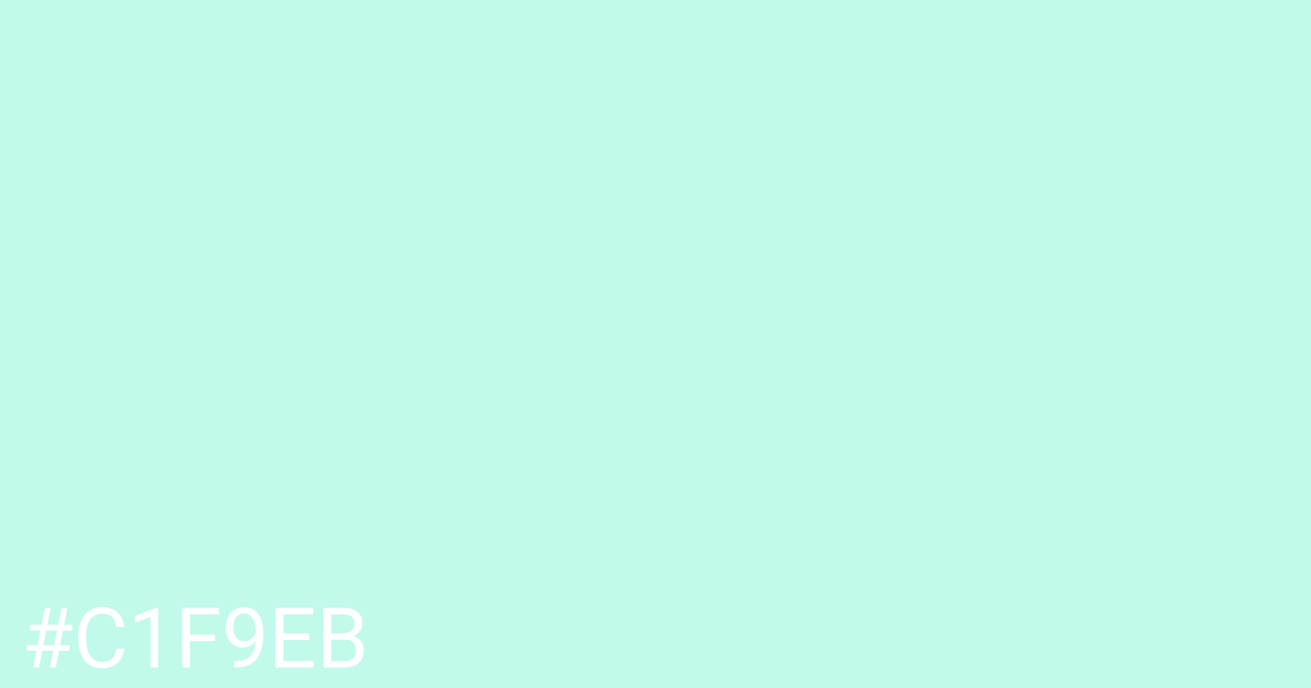 Hex color #c1f9eb graphic