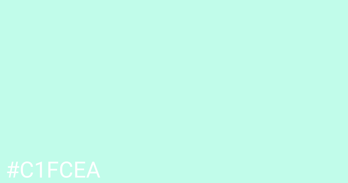 Hex color #c1fcea graphic