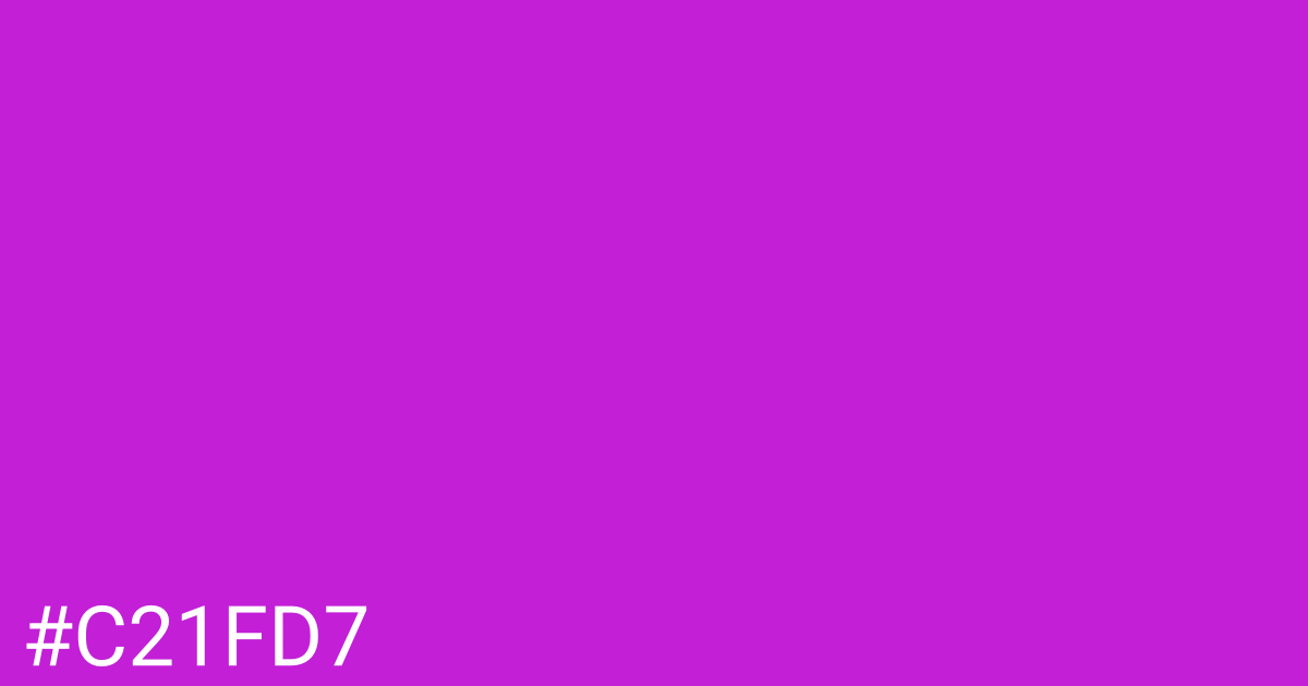 Hex color #c21fd7 graphic