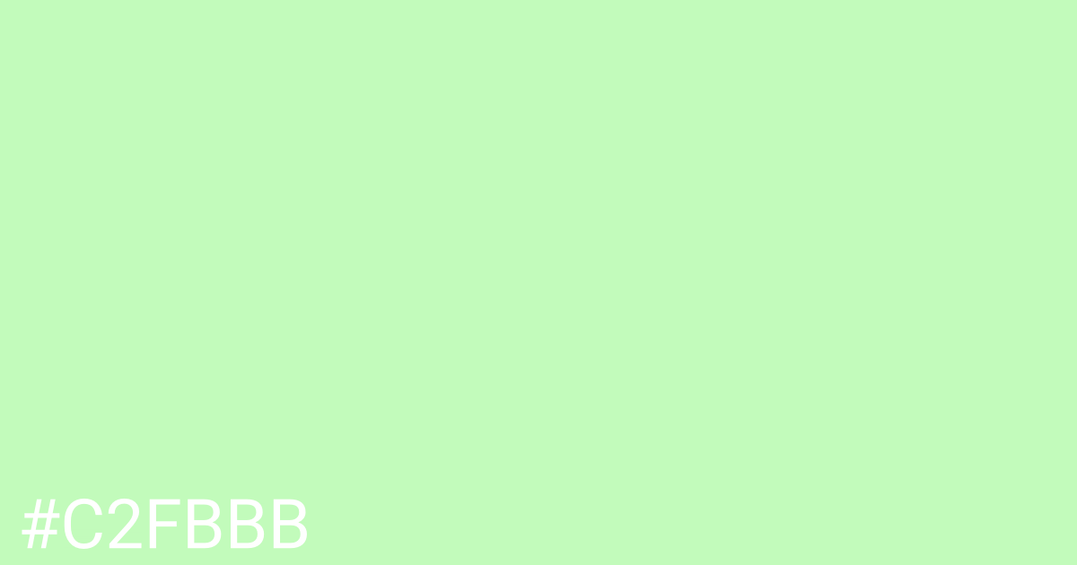 Hex color #c2fbbb graphic