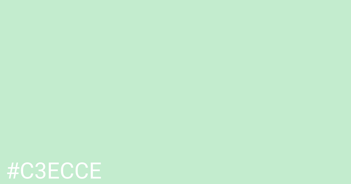 Hex color #c3ecce graphic