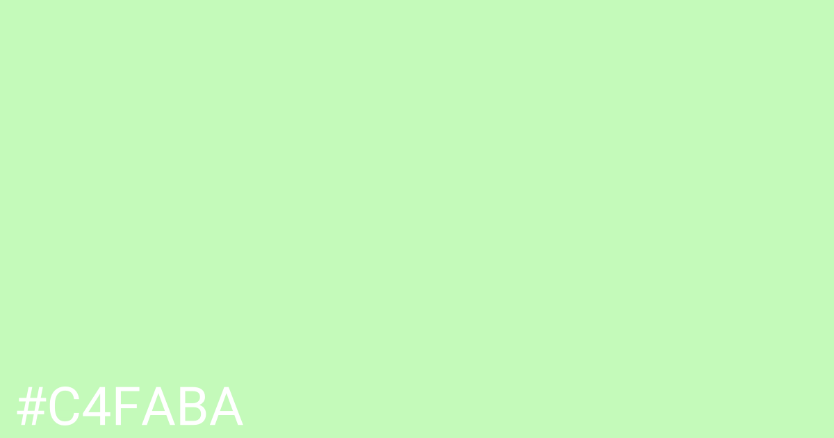 Hex color #c4faba graphic