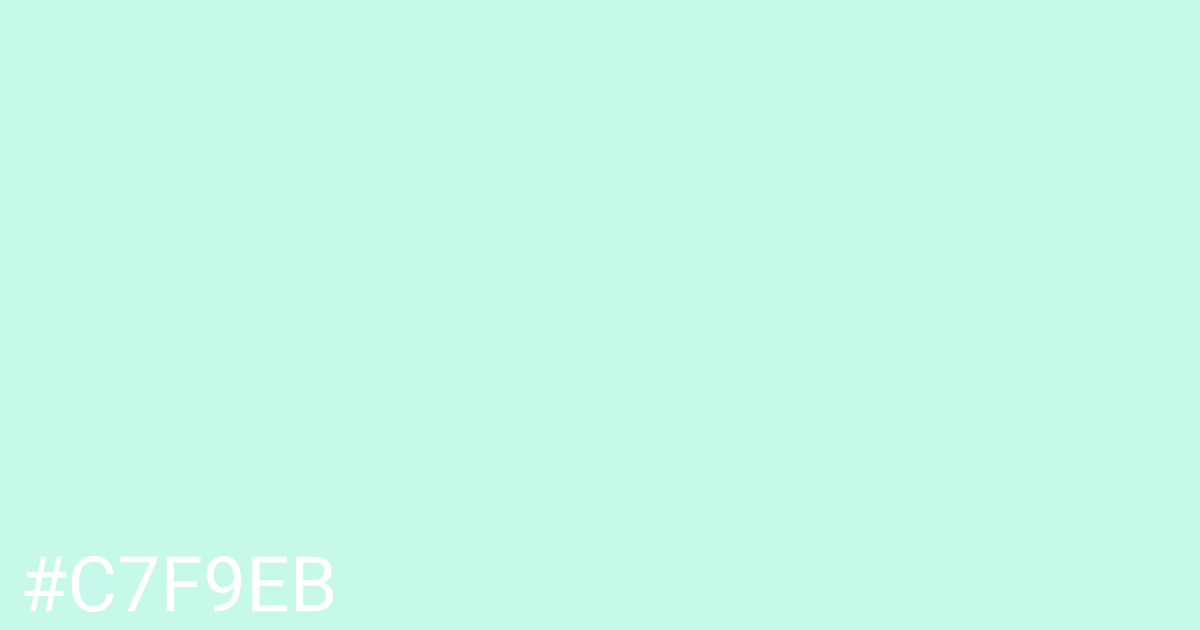 Hex color #c7f9eb graphic