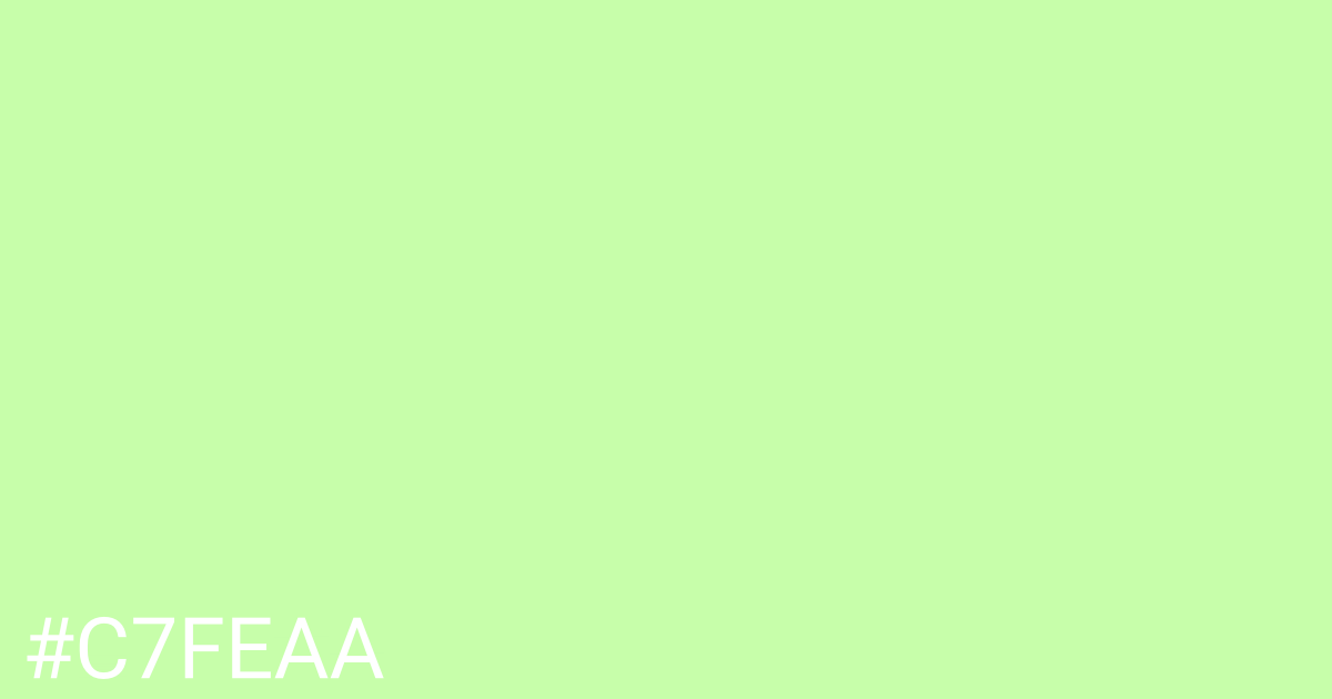 Hex color #c7feaa graphic