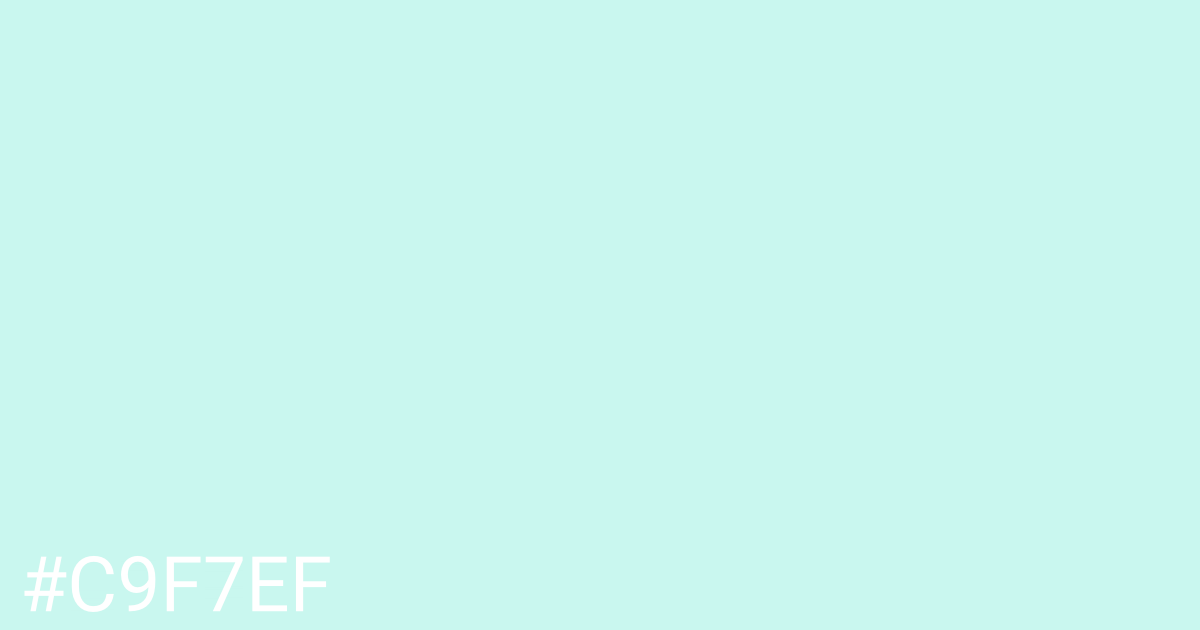 Hex color #c9f7ef graphic