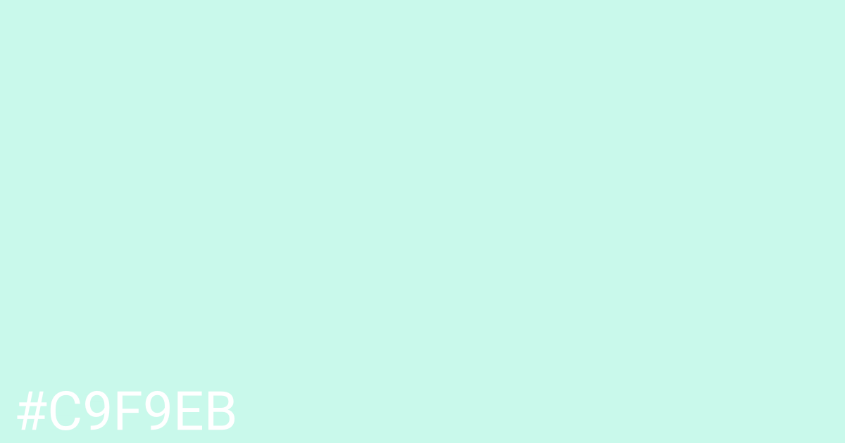 Hex color #c9f9eb graphic