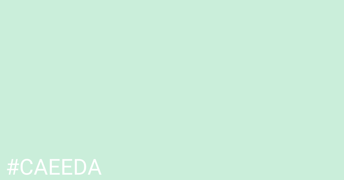 Hex color #caeeda graphic