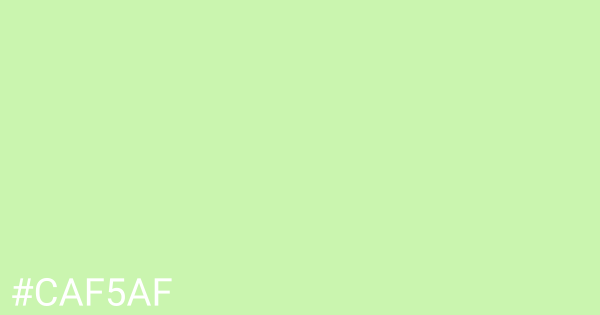 Hex color #caf5af graphic