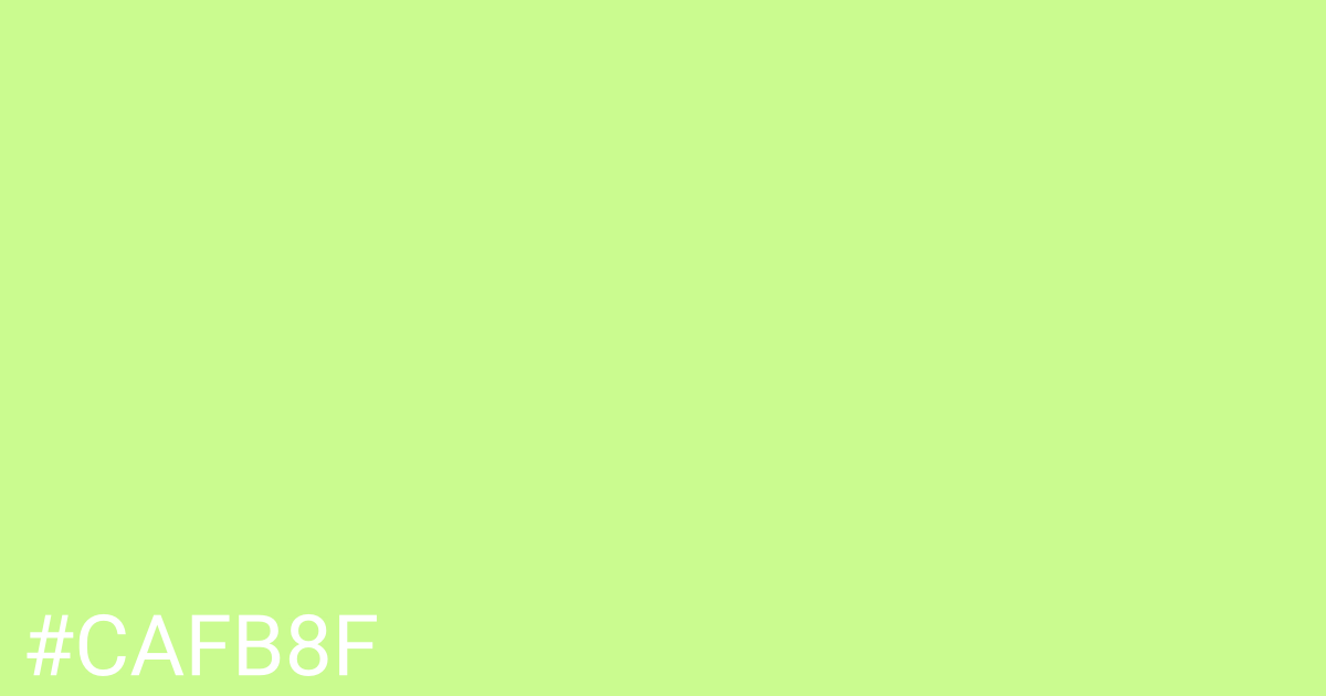 Hex color #cafb8f graphic